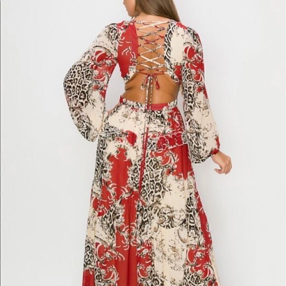 Red Leopard Maxi Dress - Picture 2 of 14